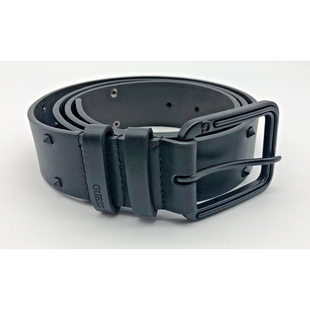 GUESS Studded Faux LeatherBelt Mens XL 42-44 Black Goth Grunge Rock Western